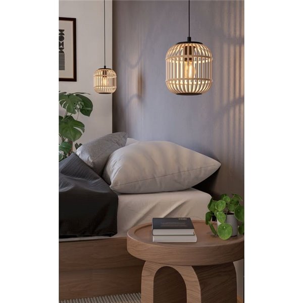 Suspension cage en bambou BORDESLEY Ø210mm, E27 (non incl.)