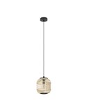 Lámpara de techo colgante BORDESLEY Ø210mm bambú tipo jaula, E27 (no incl.)
