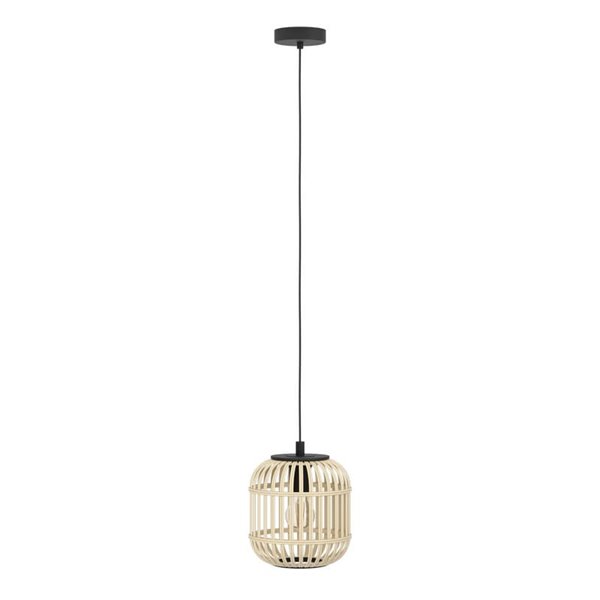 Lámpara de techo colgante BORDESLEY Ø210mm bambú tipo jaula, E27 (no incl.)