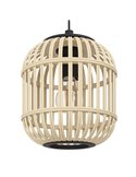 Lámpara de techo colgante BORDESLEY Ø210mm bambú tipo jaula, E27 (no incl.)