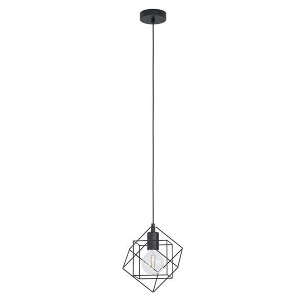 Lámpara colgante cubos geométricos STRAITON, negro E27 (no incl.)