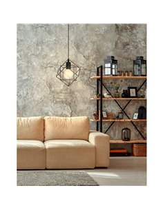 Lámpara colgante cubos geométricos STRAITON, negro E27 (no incl.) 2