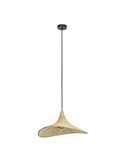 Luminária pendente curva de bambu HAXEY Ø500mm E27 (não incl.)
