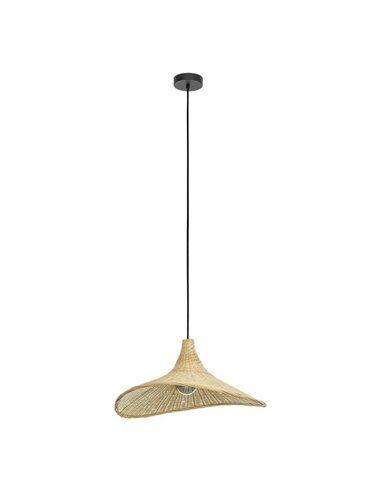 Luminária pendente curva de bambu HAXEY Ø500mm E27 (não incl.)