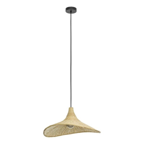 Luminária pendente curva de bambu HAXEY Ø500mm E27 (não incl.)