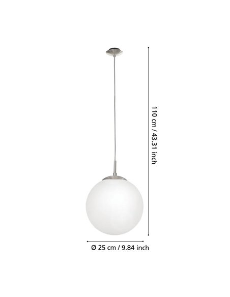Lámpara colgante esfera blanco mate RONDO Ø250mm, E27 (no incl.)