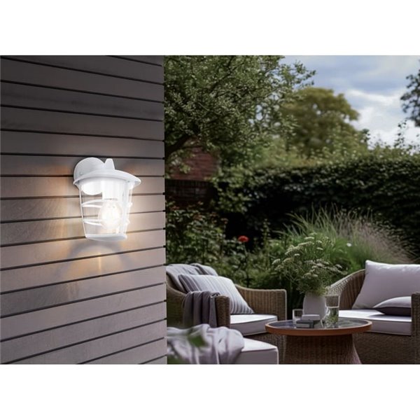Aplique de pared tipo farol moderno suspendido ALORIA, exterior, blanco, E27 (no incl.) IP44