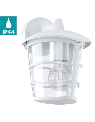 Aplique de pared tipo farol moderno suspendido ALORIA, exterior, blanco, E27 (no incl.) IP44