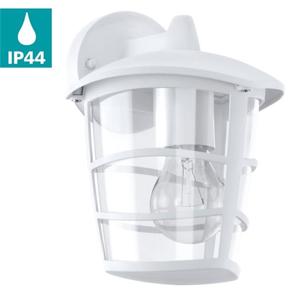 Aplique de pared tipo farol moderno suspendido ALORIA, exterior, blanco, E27 (no incl.) IP44