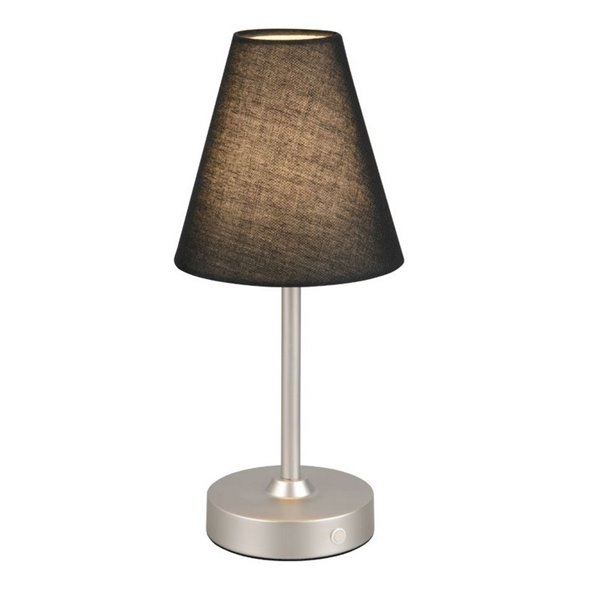 Lampe de table rechargeable USB KENNY 1,5 W 1 x 140 lm, 3 000 K IP20 Noir/Gris