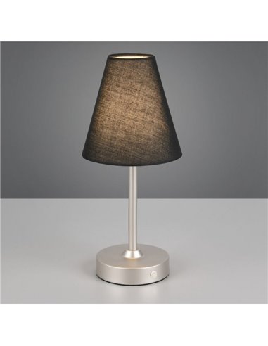 Luminária de mesa recarregável USB KENNY 1,5 W 1x 140 lm, 3000 K IP20 preta/cinza