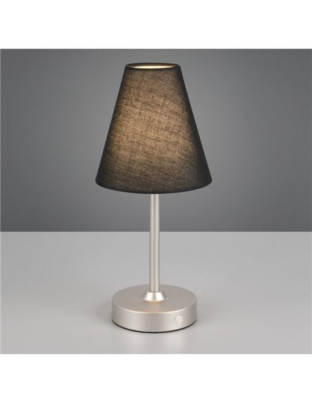 Luminária de mesa recarregável USB KENNY 1,5 W 1x 140 lm, 3000 K IP20 preta/cinza