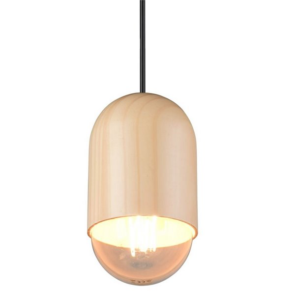 Luminária de teto NARA, madeira natural, altura ajustável, lâmpada excluindo 1x E27, máx. 15 W, IP20