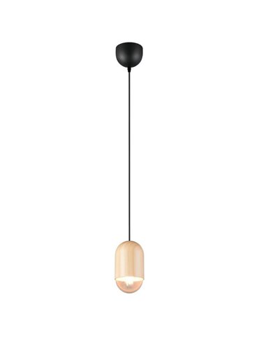 Luminária de teto NARA, madeira natural, altura ajustável, lâmpada excluindo 1x E27, máx. 15 W, IP20