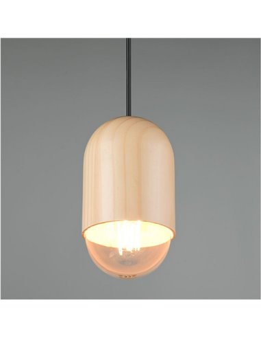 Lámpara de techo NARA madera natural, altura regulable bombilla excl. 1x E27 max. 15W IP20