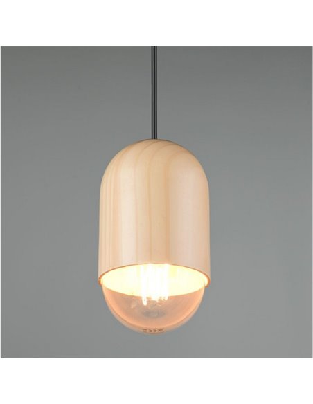 Lámpara de techo NARA madera natural, altura regulable bombilla excl. 1x E27 max. 15W IP20