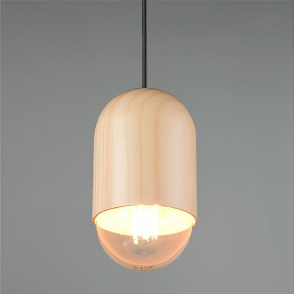 Luminária de teto NARA, madeira natural, altura ajustável, lâmpada excluindo 1x E27, máx. 15 W, IP20