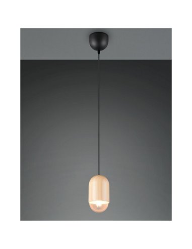 Lámpara de techo NARA madera natural, altura regulable bombilla excl. 1x E27 max. 15W IP20