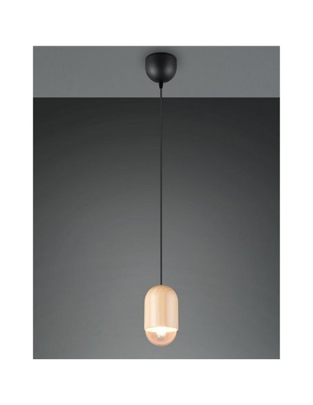 Lámpara de techo NARA madera natural, altura regulable bombilla excl. 1x E27 max. 15W IP20