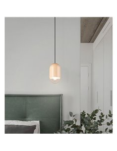 Plafonnier NARA, bois naturel, hauteur réglable, ampoule non incluse : 1 E27, max. 15 W, IP20 2