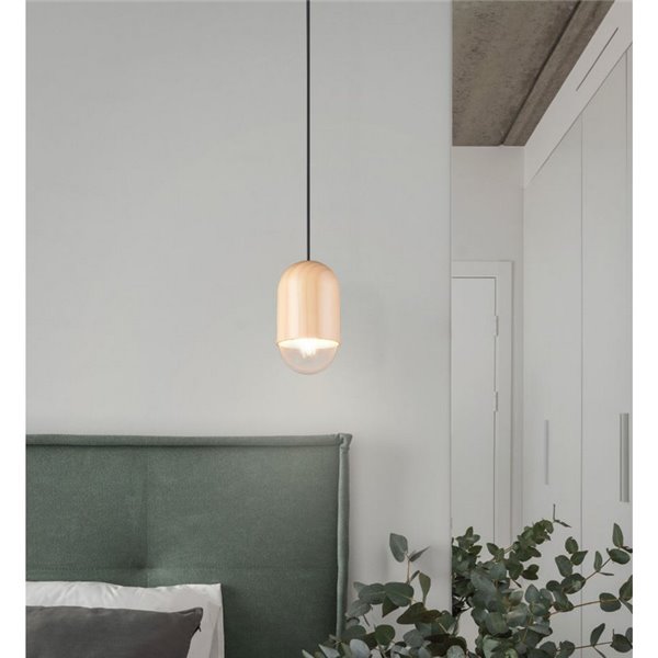 Lámpara de techo NARA madera natural, altura regulable bombilla excl. 1x E27 max. 15W IP20