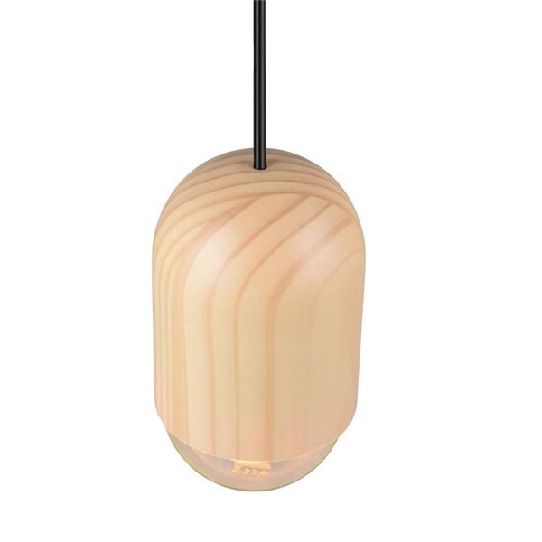 Plafonnier NARA, bois naturel, hauteur réglable, ampoule non incluse : 1 E27, max. 15 W, IP20