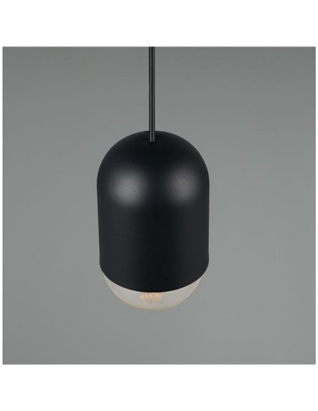 Plafonnier NARA, réglable en hauteur, ampoule non incluse : 1 E27, max. 15 W, IP20, noir