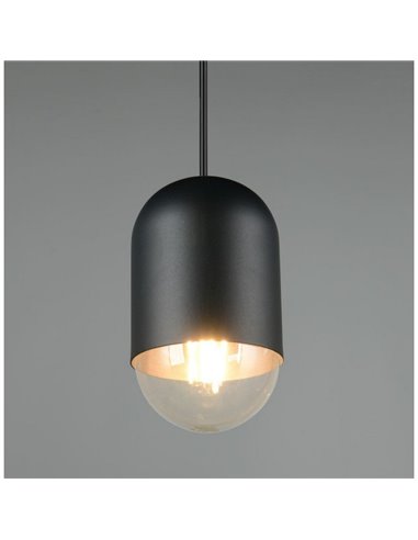 Plafonnier NARA, réglable en hauteur, ampoule non incluse : 1 E27, max. 15 W, IP20, noir