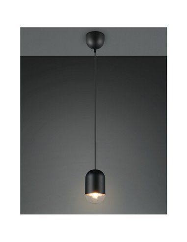 Luminária de teto NARA, ajustável em altura, lâmpada excluindo 1x E27, máx. 15 W, IP20, preta