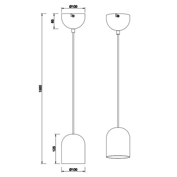 Lámpara de techo NARA altura regulable bombilla excl. 1x E27 max. 15W IP20 Negro