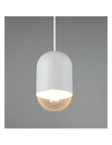 Plafonnier NARA, réglable en hauteur, ampoule non incluse : 1 E27, max. 15 W, IP20, blanc