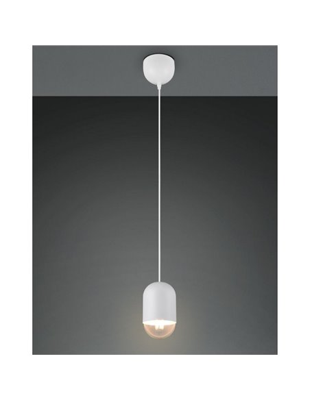 Plafonnier NARA, réglable en hauteur, ampoule non incluse : 1 E27, max. 15 W, IP20, blanc