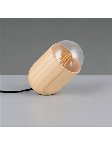 Lampe de table NARA, bois naturel, ampoule non incluse : 1 E27, max. 15 W