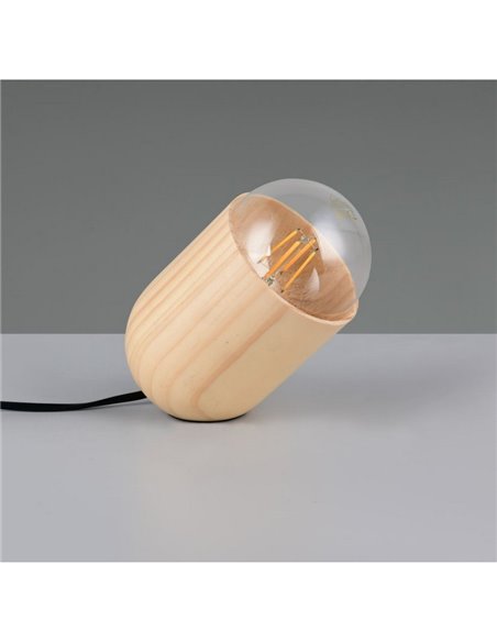 Lampe de table NARA, bois naturel, ampoule non incluse : 1 E27, max. 15 W