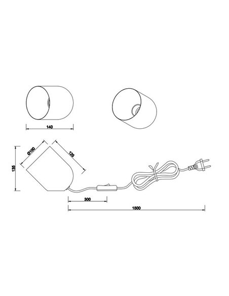 Lampe de table NARA, ampoule non incluse, 1x E27 max. 15W, noire