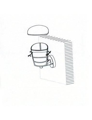 Aplique de pared tipo farol moderno negro sostenido ALORIA, E27 (no incl.) IP44