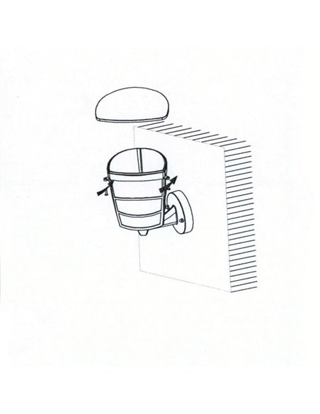 Aplique de pared tipo farol moderno negro sostenido ALORIA, E27 (no incl.) IP44