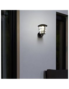 Aplique de pared tipo farol moderno negro sostenido ALORIA, E27 (no incl.) IP44 2