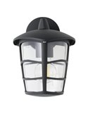 Aplique de pared tipo farol moderno down ALORIA negro, E27 (no incl.) IP44