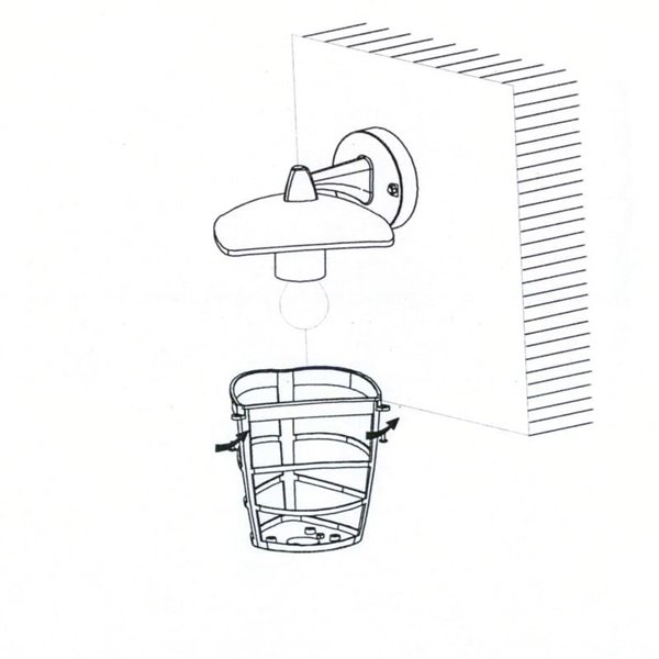 Aplique de pared tipo farol moderno down ALORIA negro, E27 (no incl.) IP44