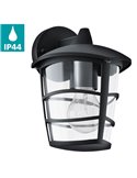 Aplique de pared tipo farol moderno down ALORIA negro, E27 (no incl.) IP44