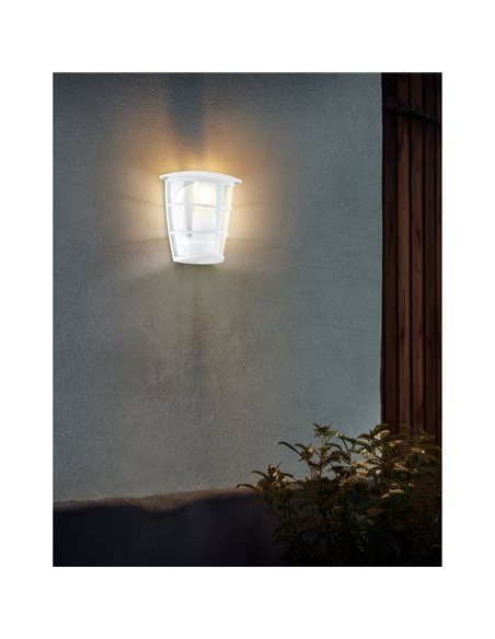 Aplique exterior de pared moderno ALORIA blanco compacto, E27 (no incl.) IP44