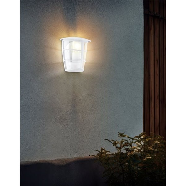Aplique exterior de pared moderno ALORIA blanco compacto, E27 (no incl.) IP44