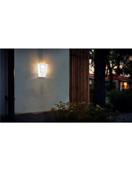 Aplique exterior de pared moderno ALORIA blanco compacto, E27 (no incl.) IP44