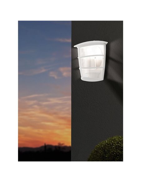 Aplique exterior de pared moderno ALORIA blanco compacto, E27 (no incl.) IP44