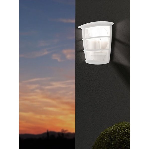 Aplique exterior de pared moderno ALORIA blanco compacto, E27 (no incl.) IP44