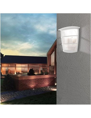 Aplique exterior de pared moderno ALORIA blanco compacto, E27 (no incl.) IP44