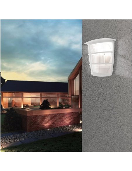 Aplique exterior de pared moderno ALORIA blanco compacto, E27 (no incl.) IP44