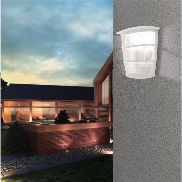 Aplique exterior de pared moderno ALORIA blanco compacto, E27 (no incl.) IP44