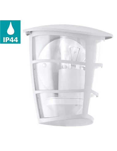 Aplique exterior de pared moderno ALORIA blanco compacto, E27 (no incl.) IP44